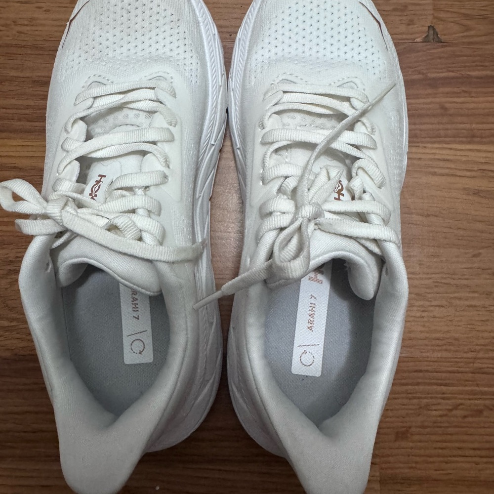 Hoka White and Brown Running Shoes - Picture 5 of 6